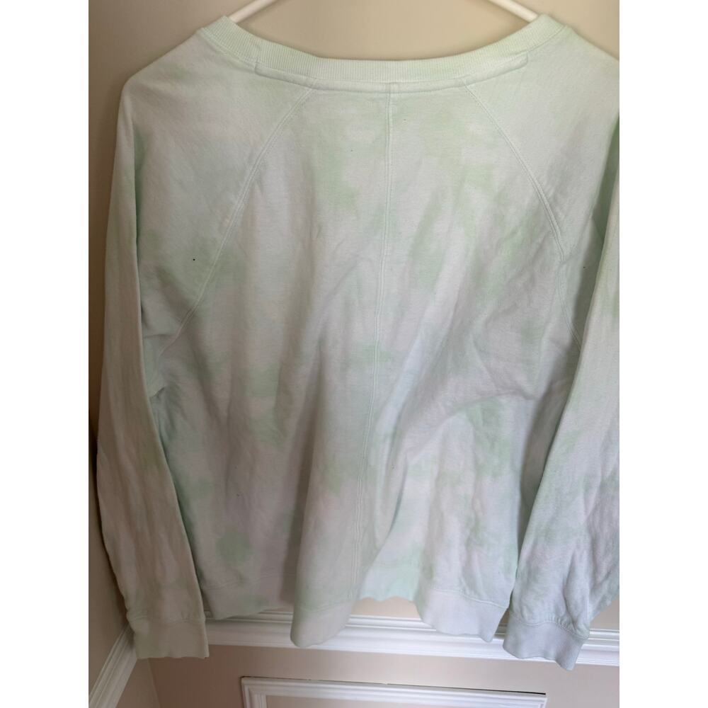 ATHLETA Mint Green/White Tie-Dye Sundown Crewneck Pullover Cotton Lounge Casual - Picture 9 of 11